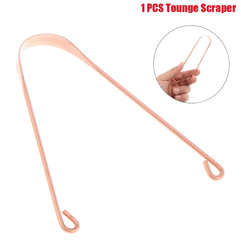 1PCS Men Women Dental Oral Care Copper Tongue Scraper Toothbrush Hygiene Health Care Tool Cleaner Scraper