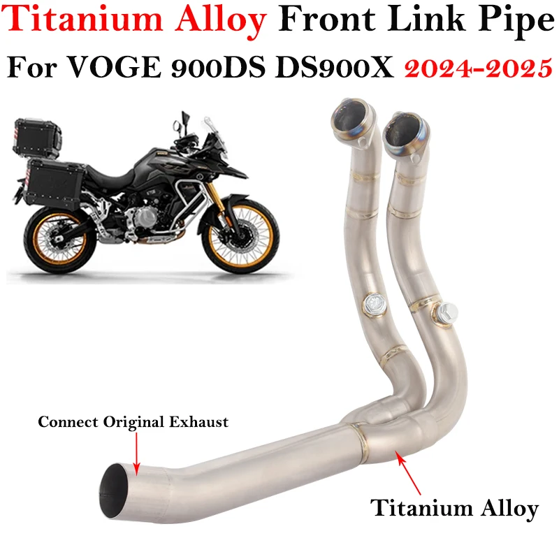 Slip On For VOGE 900DS 900 DS DS900X DS900 X 2024 2025 Motorcycle Exhaust Escape Titanium Front Connecting Link Pipe Muffler