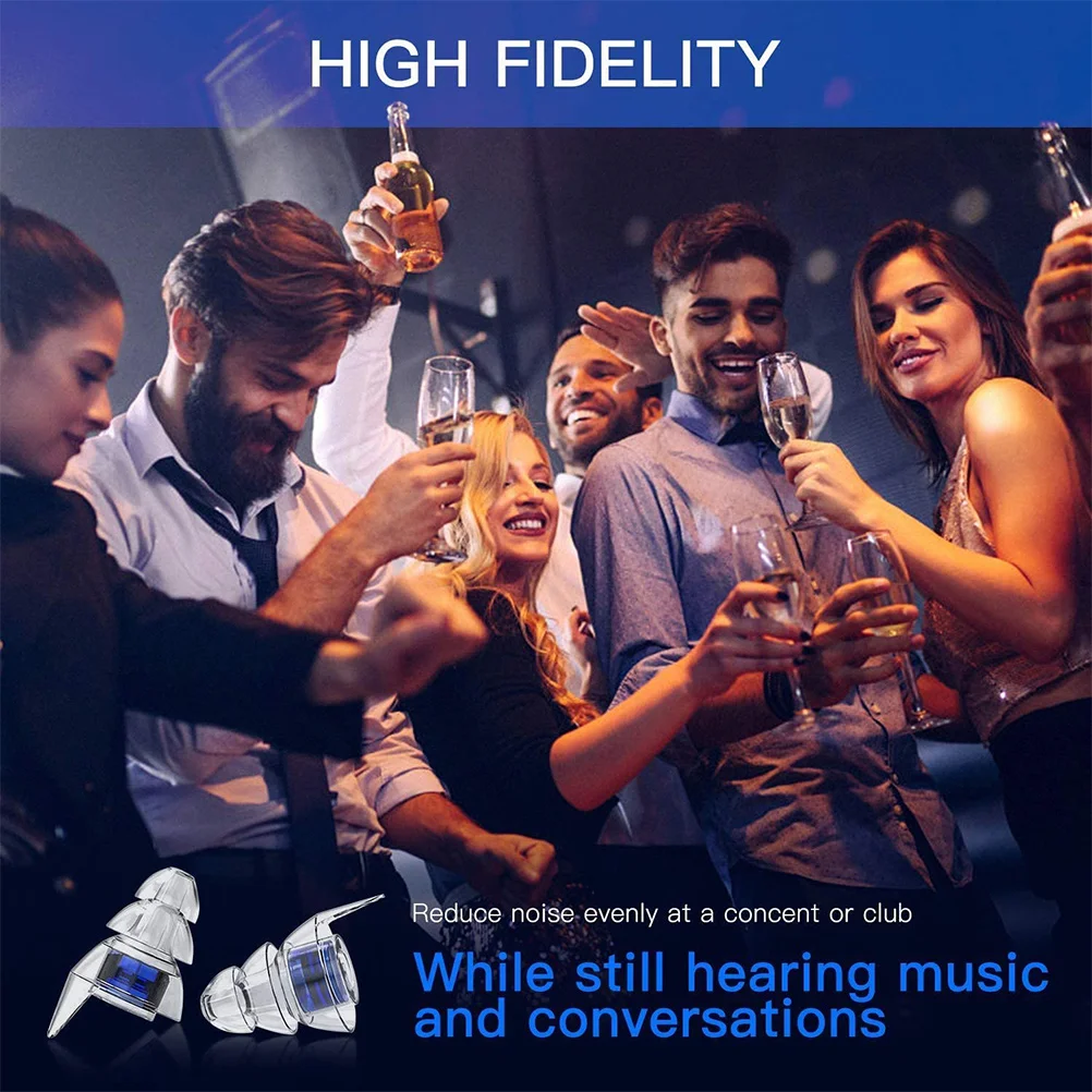 

1 Pair Reusable Silicone Ear Plugs Lightweight Durable Noise Reduction Sleep Earplugs For Travel Construction Site Musician Anti