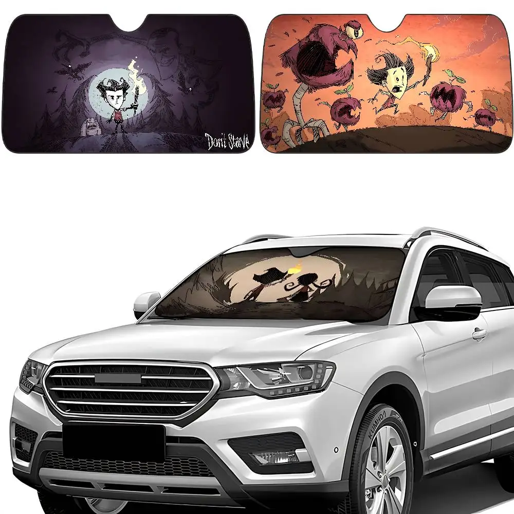 

T-don't L-starve Car SunShade Windscreen Front Window Visor 70x130cm Sun Visor Solar Protect Plaid Gift Novelty Car