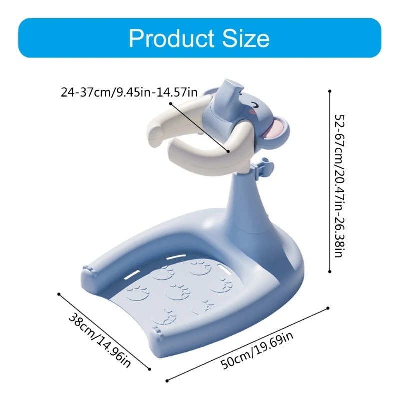 Cartoon Bathing Station Height Adjustable Baby Bath Stand Nonslip Large Base