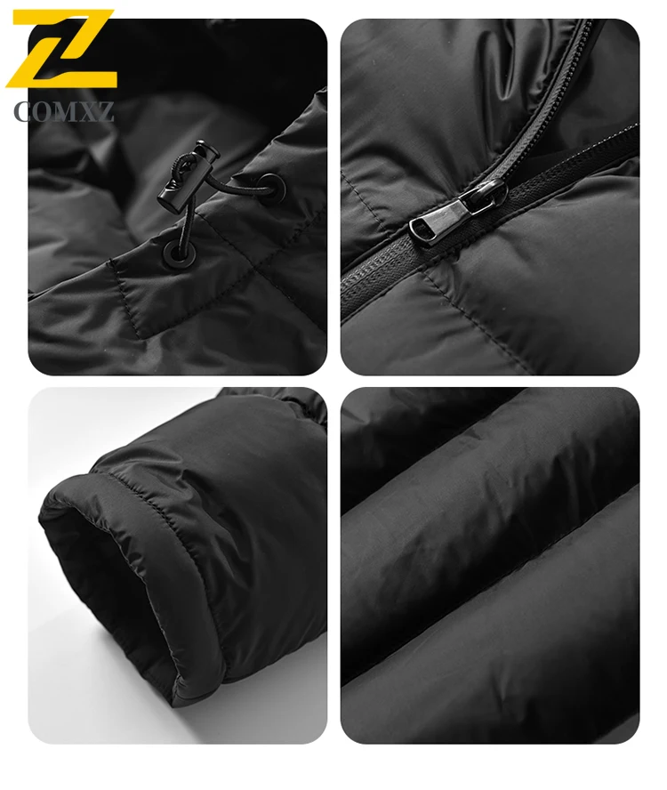 الرجال سترة قطن الشتاء إضافة الصوف سميكة العزل الدافئة مقنعين سترة عالية الجودة عارضة المألوف سستة سترة معطف #6