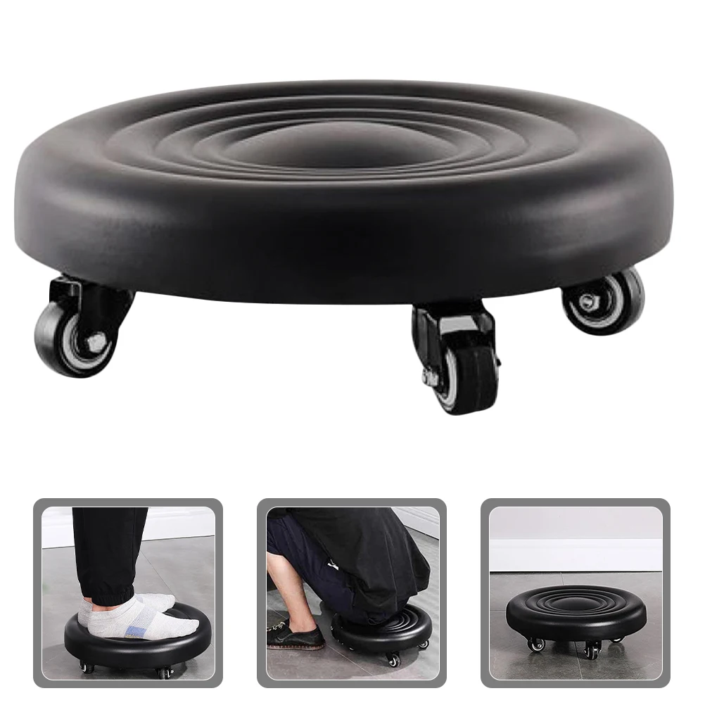 

Rotatable Pu Foot Rest Stool Office Bedside Bathroom Rolling Step Sturdy Light Weight Silent 360 Degrees Under