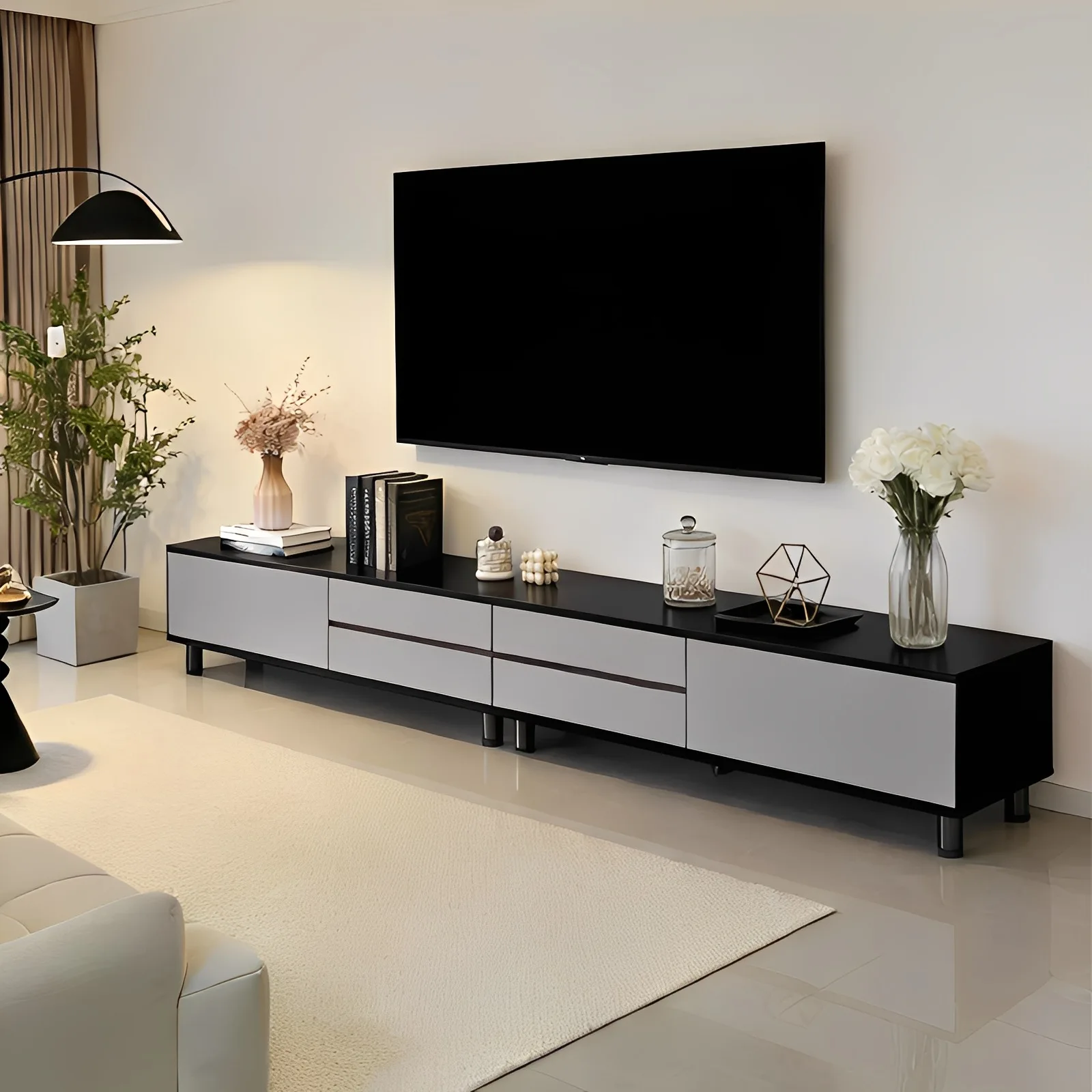 

TV cabinet, living room, household small apartment, integrated storage and storage, modern simple rental house