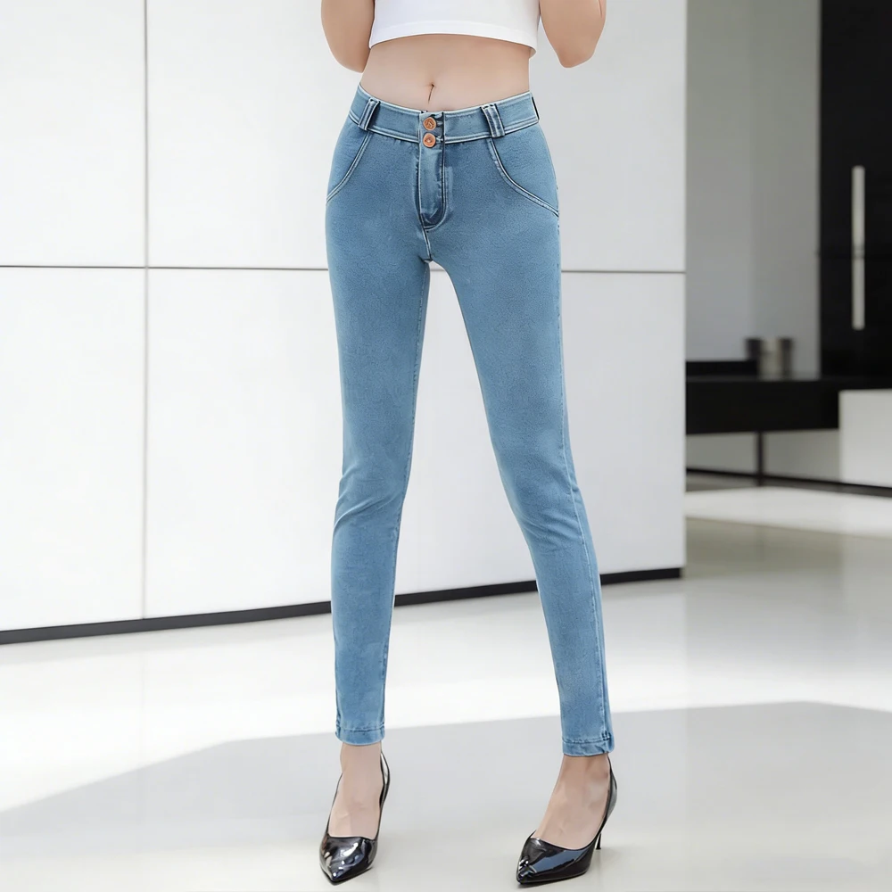 Pull On Denim Jeans Women Skinny Stretch Pencil Pants Heart Pattern Buttocks Push Up Leggings Slim Low Waist Tight Trousers Sexy