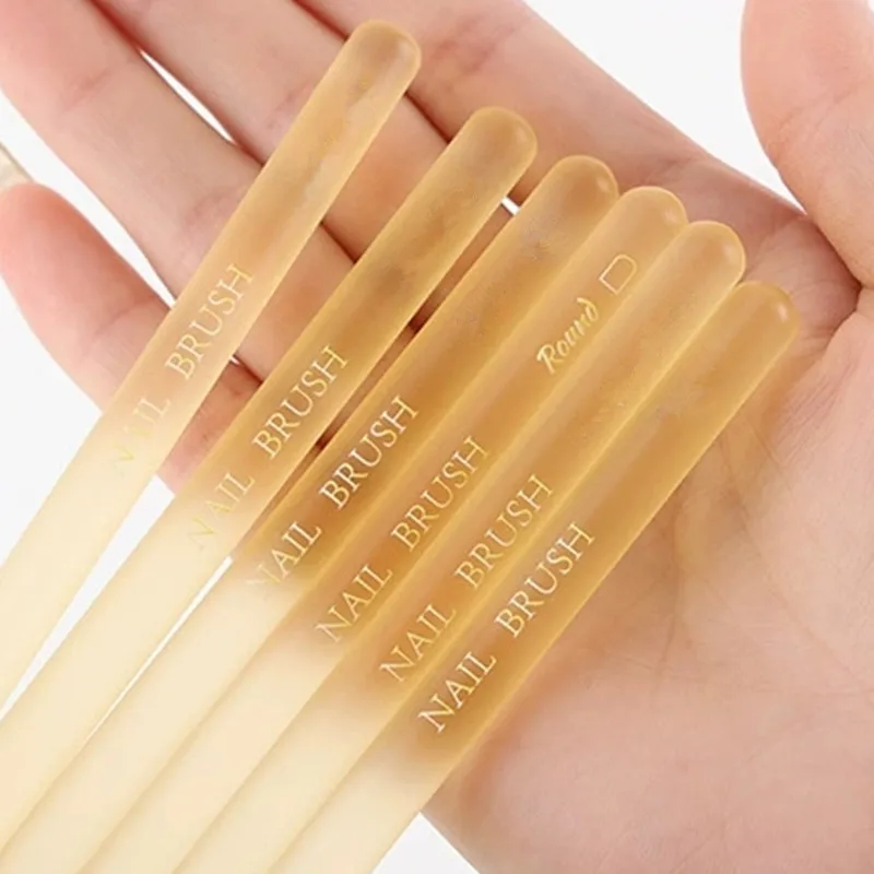 1/2PCS Transparent Handle Nail Art Pen Brush Coloring Pen Large Square Round Light Therapy Pen Halo Pen Nail Drawing Pen