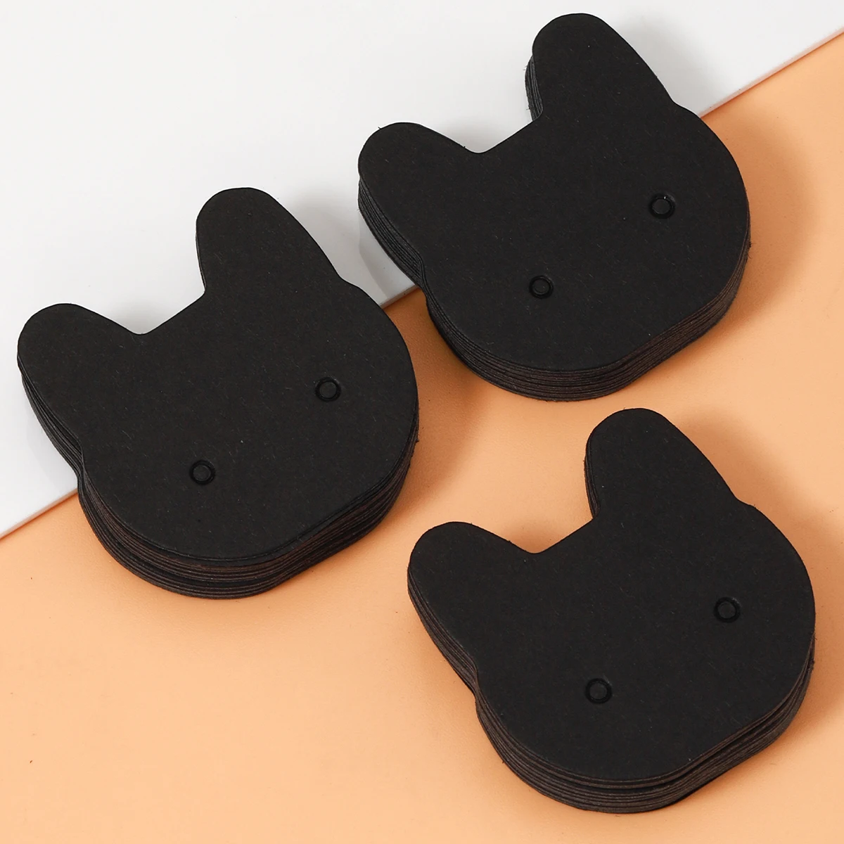 50 Stück 3,5 x 3,5 cm Katzen-Ohrringe, Ohrstecker, Grafikkarte für Halsketten, Schmuck, Verpackungen, Kartons – Detail 5