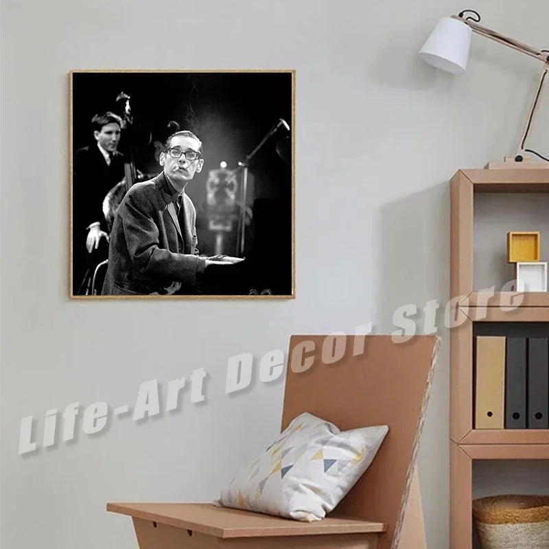 Louis Armstrong Bill Evans Canvas Printing Black and White Jazz Music Vintage Poster Wall Art Picture for Living Room Home Decor