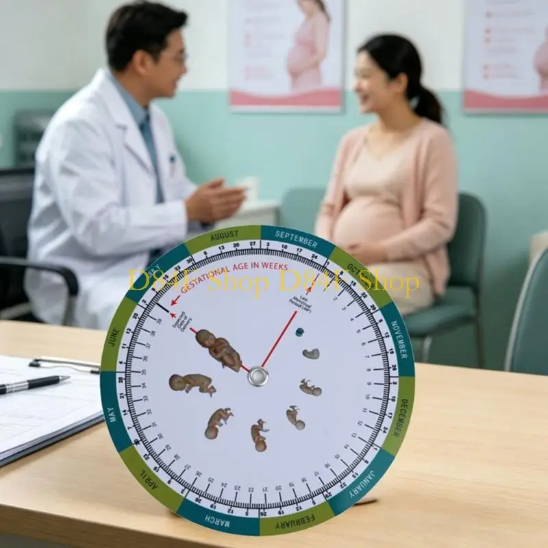 D84F Convenient Compact 12cm Baby Pregnancy Wheel Wall Mounted Growth Measurement Chart For Expecting Mothers And New Parents