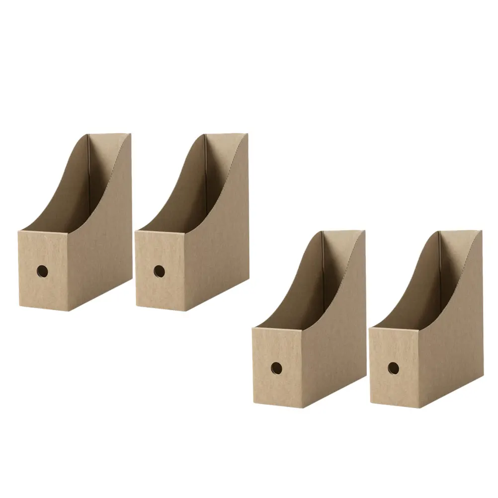 

4 Pcs File Storage Box Paper Cases Desk Magazine Rack Desktop Organizer Boxes Book Containers Holder for