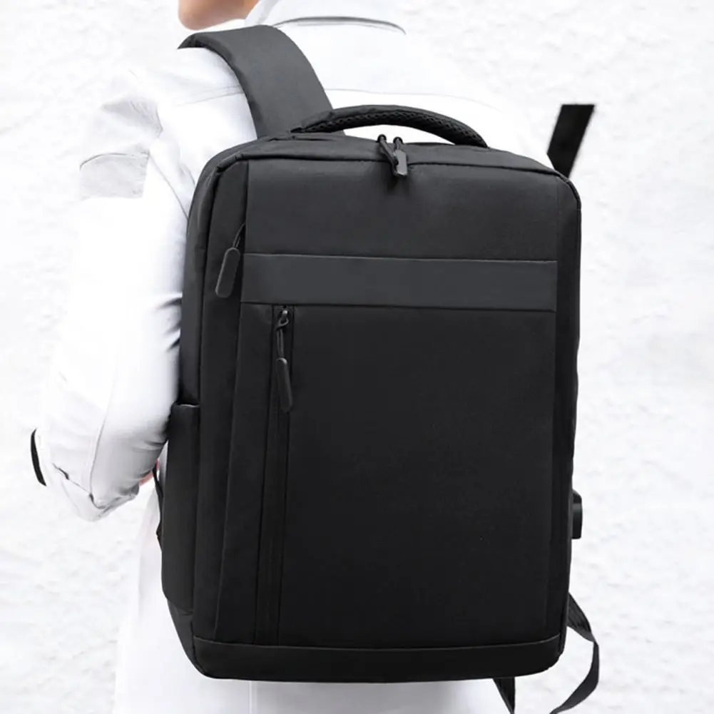 Unisex Backpack Adjustable Shoulder Straps Multilayer Multifunction USB Charging Port Casual Rucksack for Outdoor