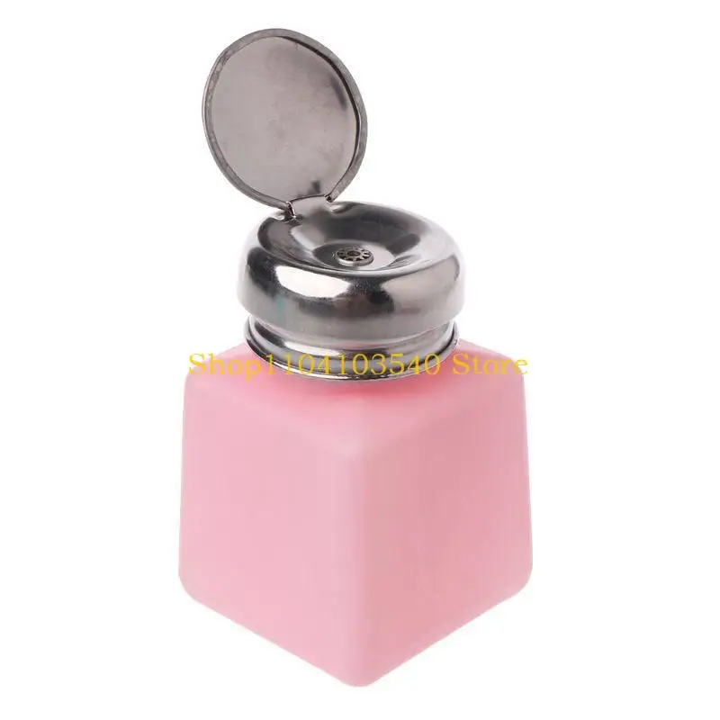 02DC 100ml Alcohol Dispenser Anti-Static Push Down Pump Bottles Lockable Square Plastic Bottle Multipurpose Bottle Blue/White