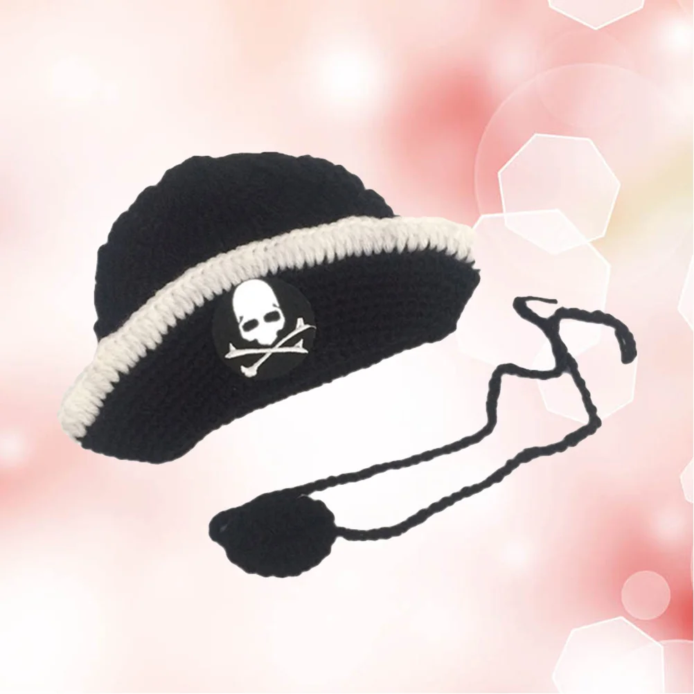

Newborn Pirate Hat Baby Handmade Crochet Knit Black Costume Photography Prop Soft Comfortable Breathable Newborn Photography