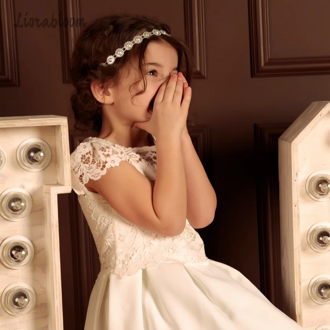 

Girls' White Lace Formal Dress Custom Multi-Color Flower Girl Gown Formal Dress Wedding Party Attire Dress свадебное платье