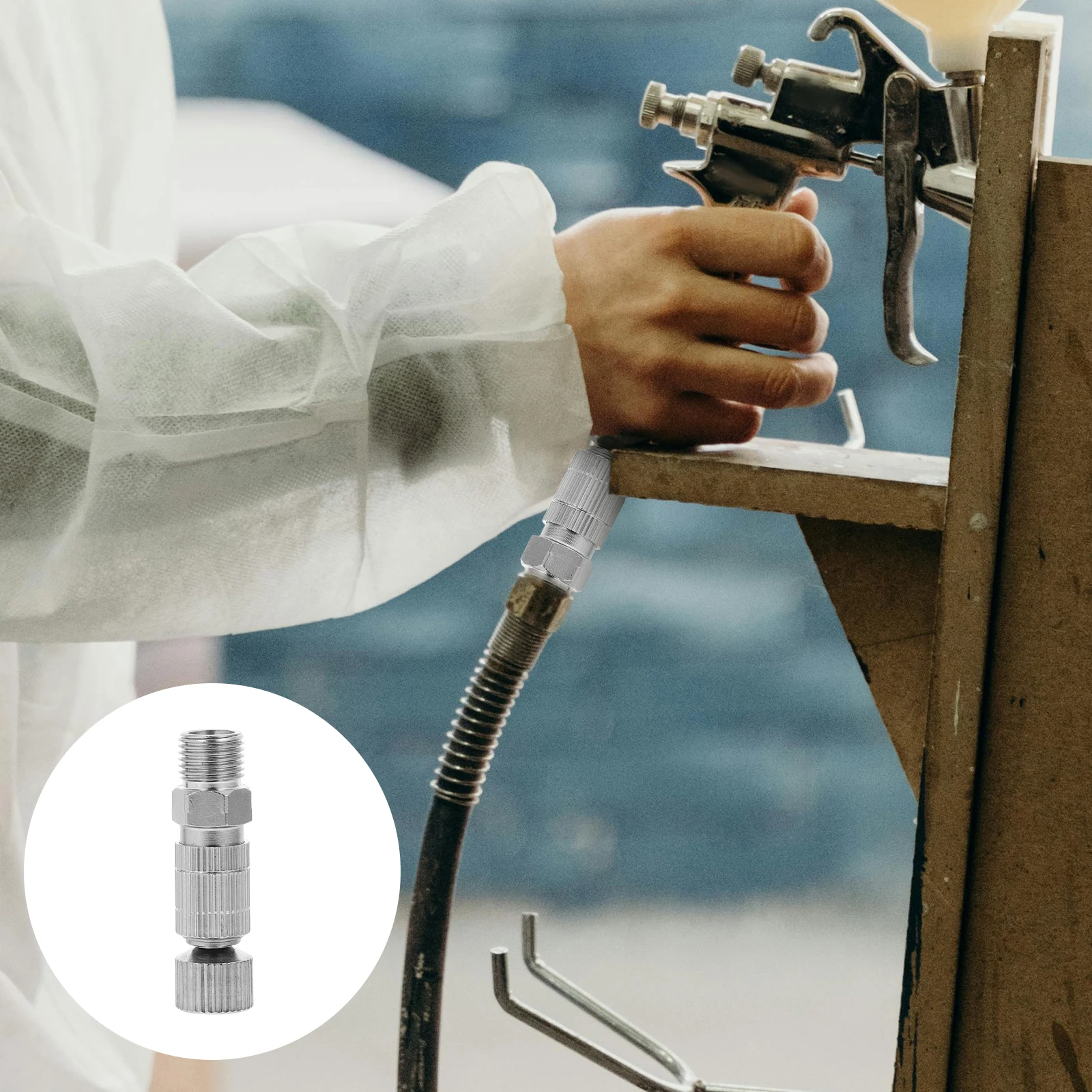 

Quick Release Airbrush Connector Silver Air Hose Adapter Coupler Self-Lock Airbrush Disconnect Tool No Air Leakage Durable