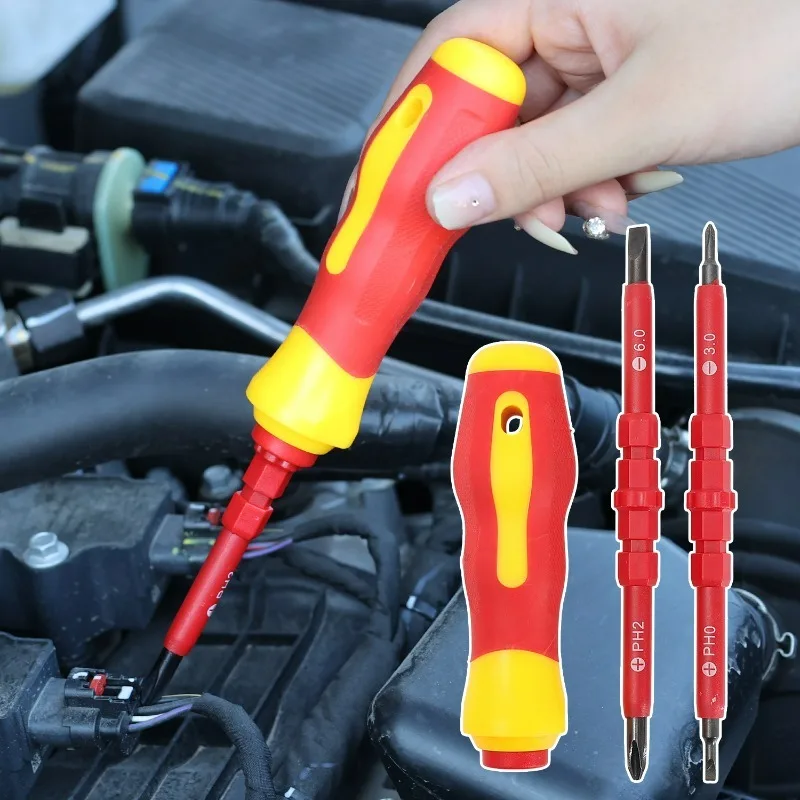 

3 in 1 Insulated Screwdriver Set PH1/PH2 Multi-Purpose Screwdriver Electricians Slotted Cross Screwdriver Bit Tools Car Kit Set