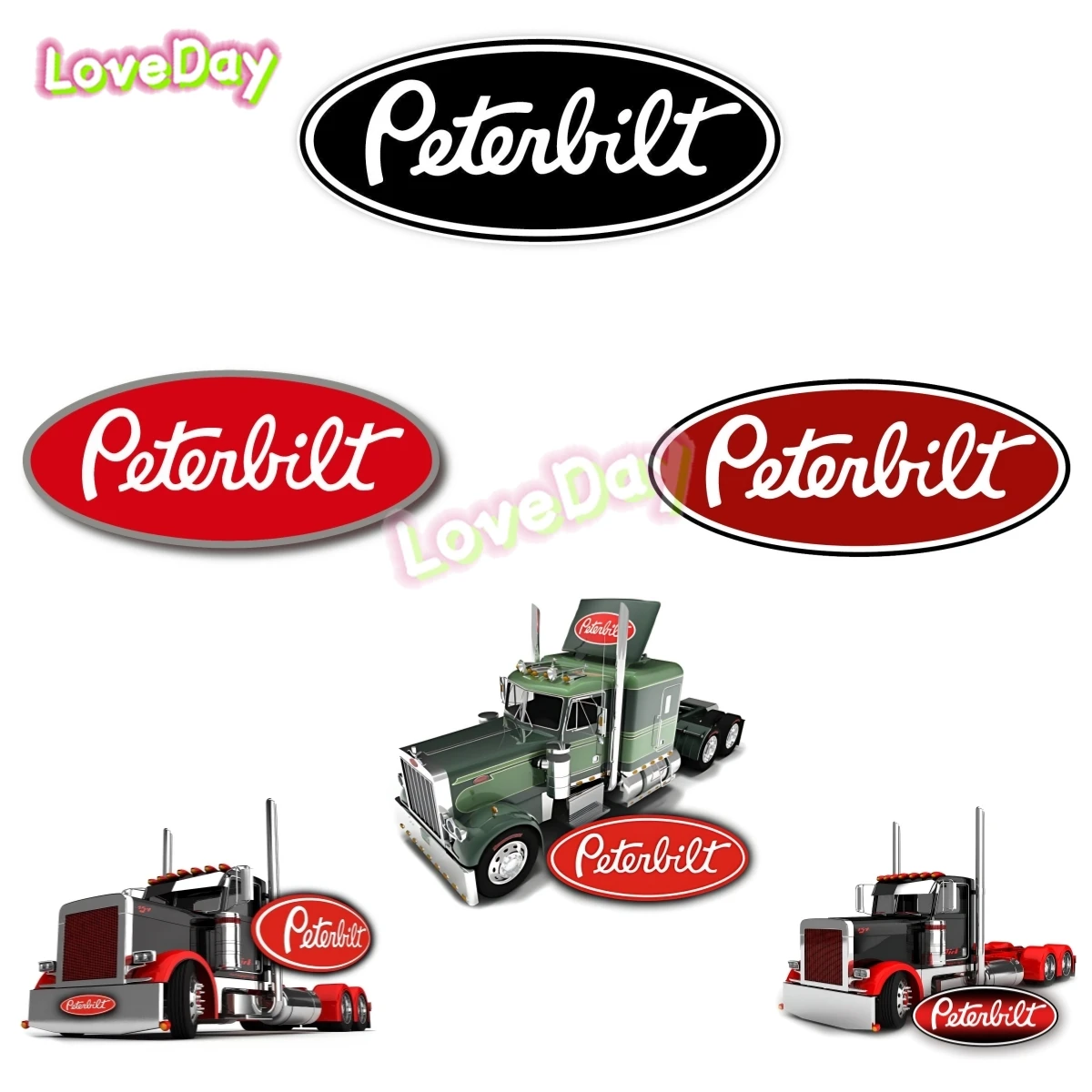 Peterbilt Truck Logo Car Sticker Vinyl Cut Sticker Decal Auto Parts Window Luggage Tool Box Decorative Sticker