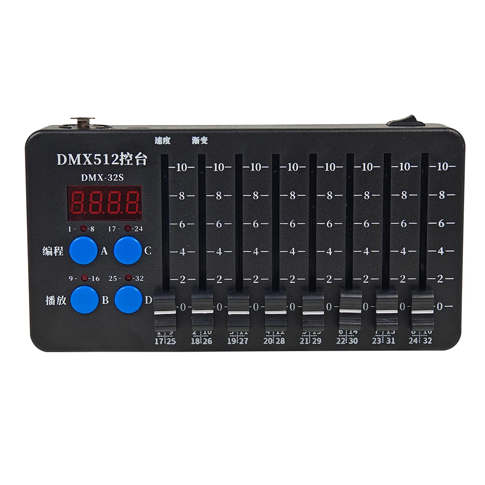 Mini controlador dmx512 recarregável 32ch com função dmx sem fio controlador de luz de palco alimentado por bateria