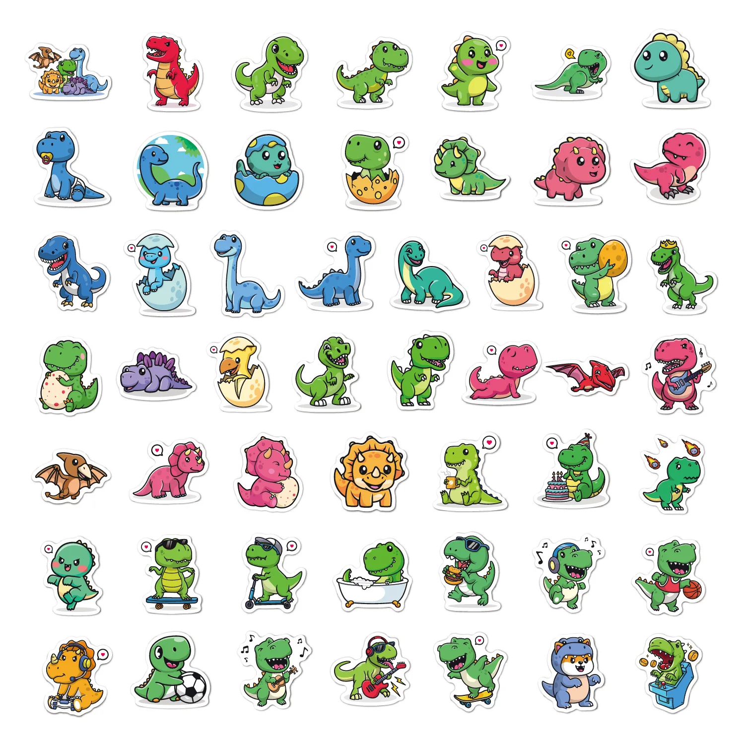 Cute Dinosaur Stickers Waterproof for Tumbler Lunch Box Pencil Case Kids Reward Small Gift Wholesale