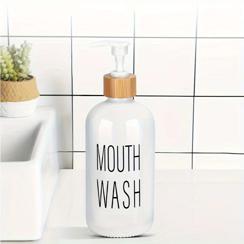 Bathroom Mouthwash Container with Cup Holder Mouthwash Container with Cup Holder for Guest Bathroom, Lavatory, Cupboard, Counter