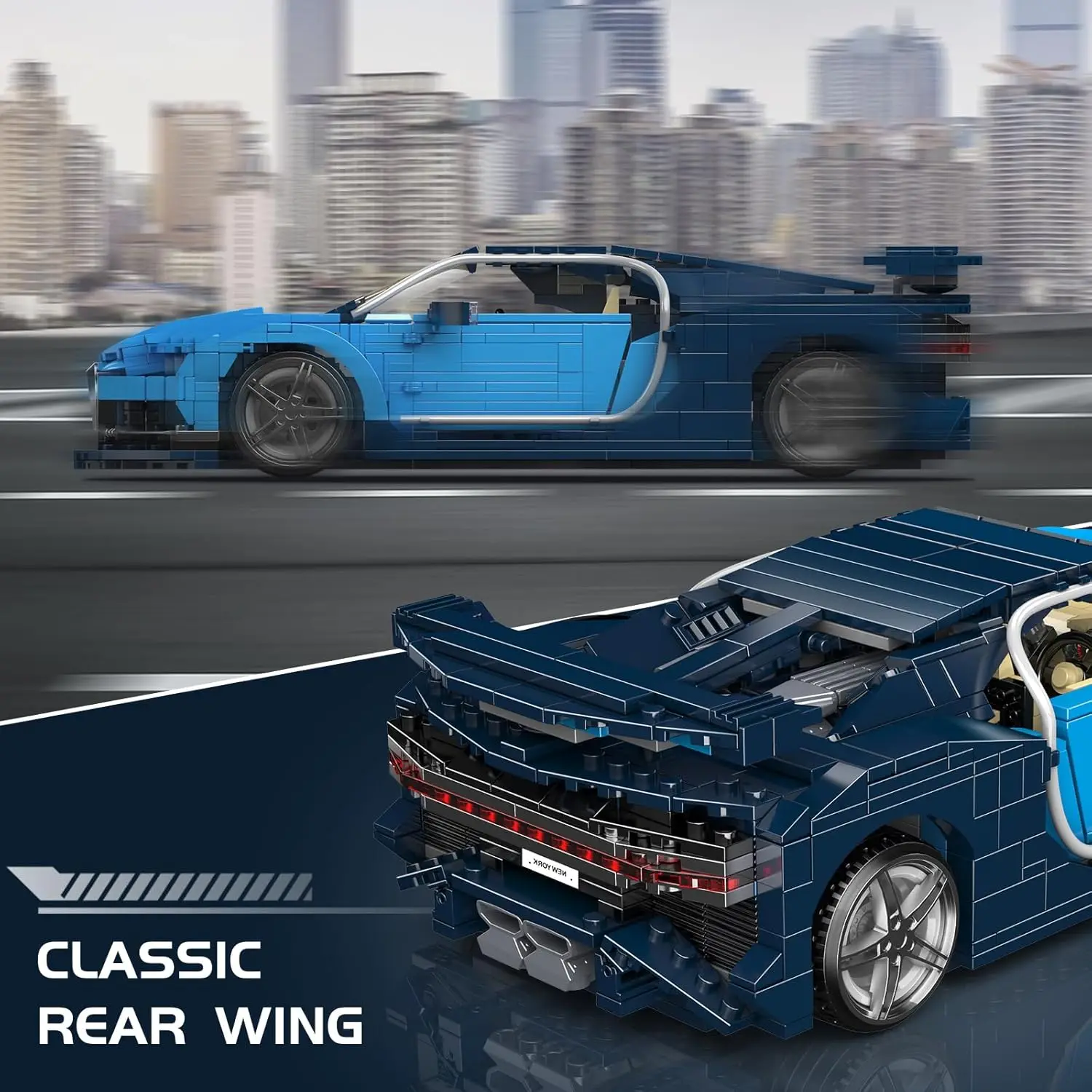 MOULD KING Technical Bugattier Building Blocks Hypercar Racing Car Model assemblare veicolo mattoni giocattoli per ragazzi bambini
