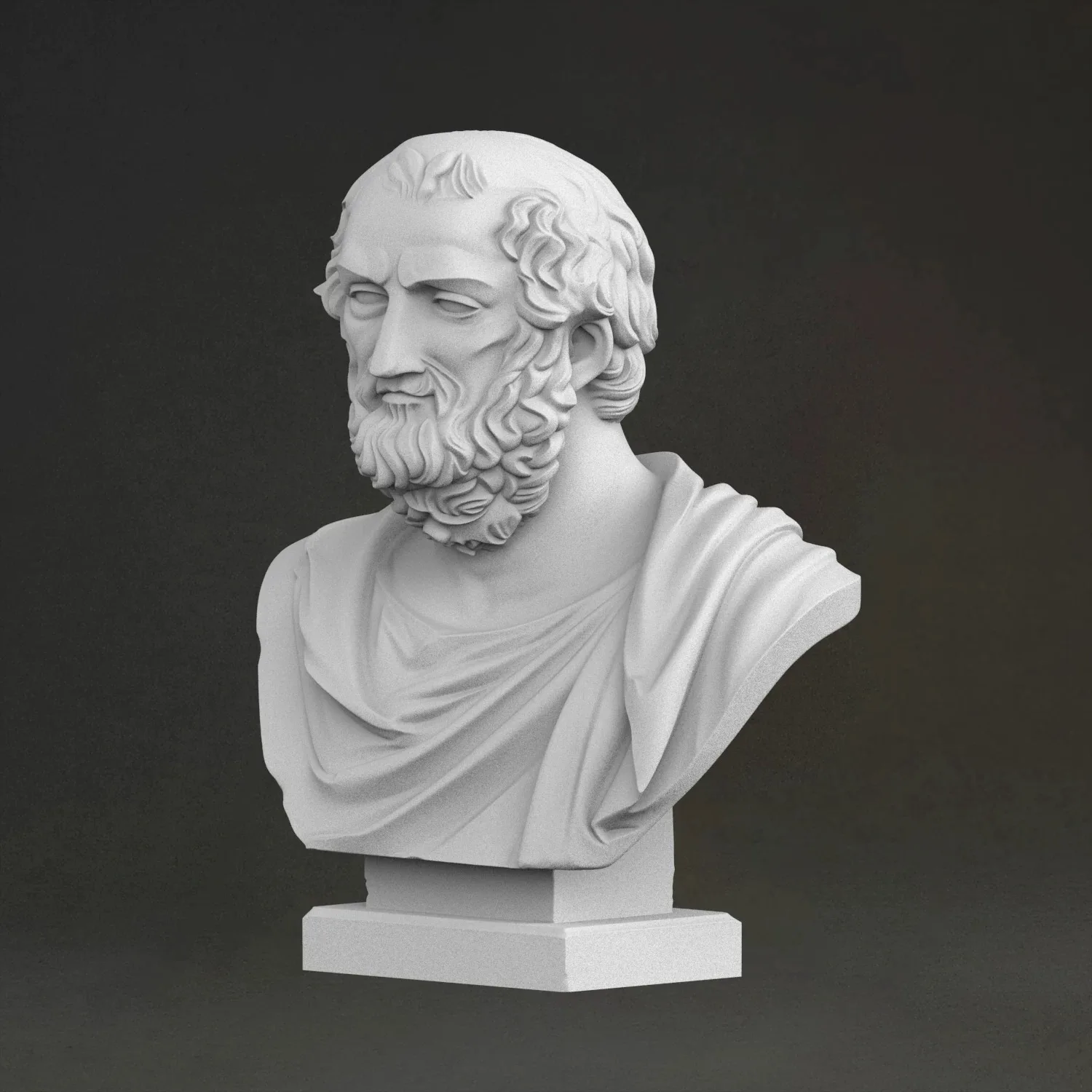 'Bust of Aristarchus' , 3D Printed Resin Material, Hand-Painted, Plaster-Like Textured Decoration (Ships Within 10 Days)