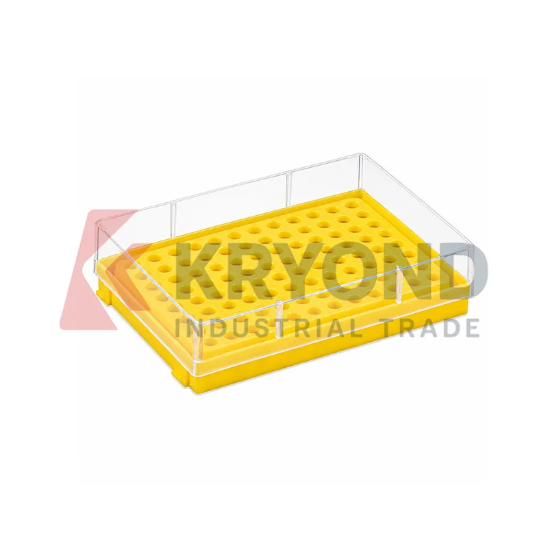 0.2mL PCR Tube Portable Storage Box 96 Wells for 8 Strip Vials 125×88×30mm Laboratory Holder Container Research Series Model Set