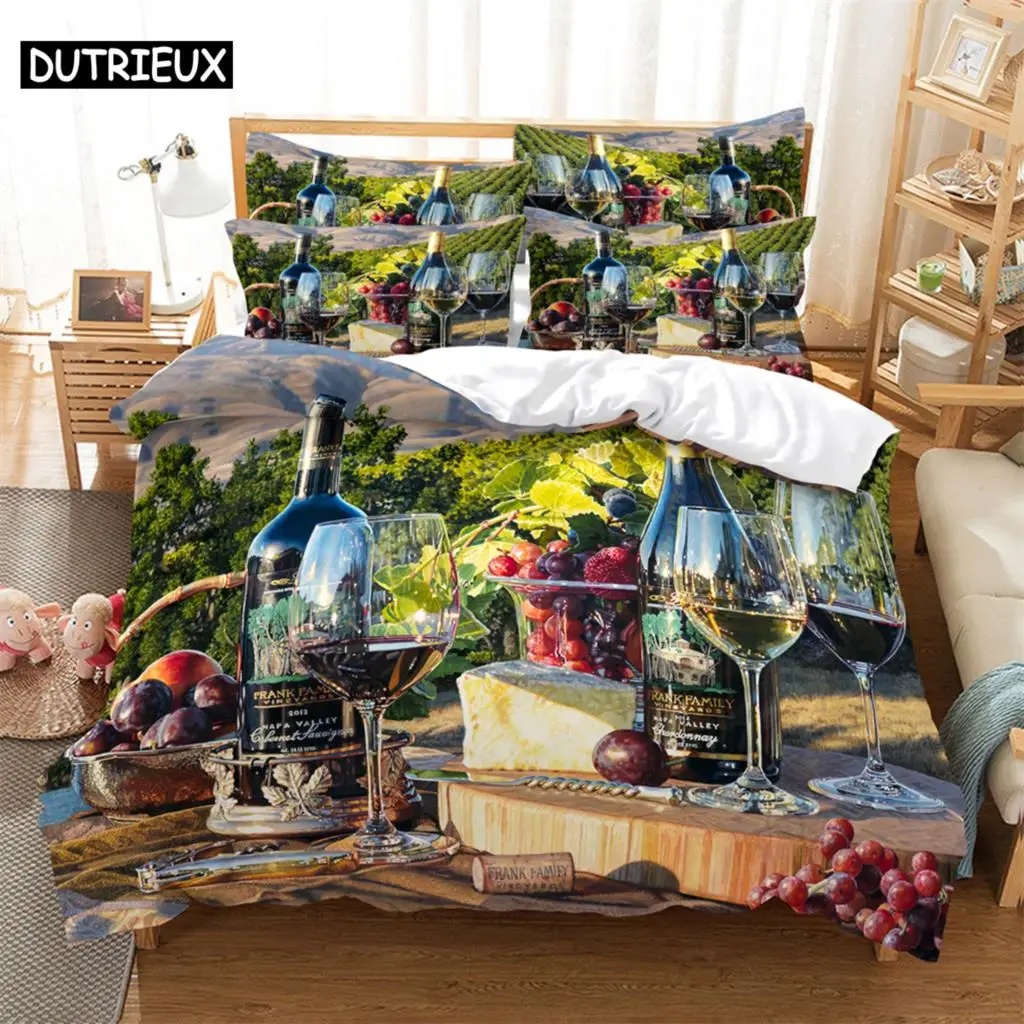 

Fine wine Bedding Set Duvet Cover Set 3d Bedding Digital Printing Bed Linen Queen Size Bedding Set Fashion Design