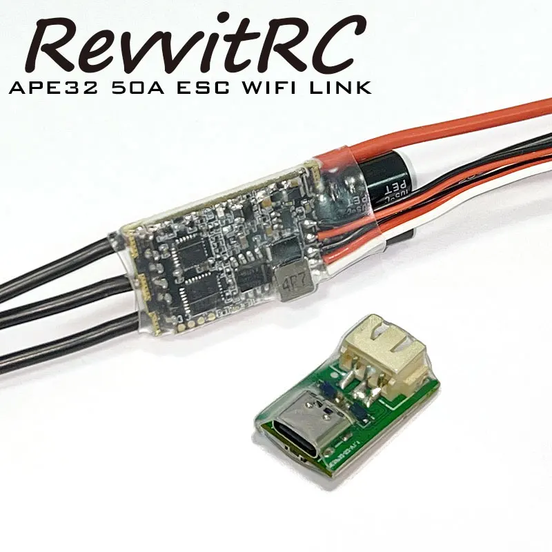 RevvitRC APE32 AM32 50A ESC Bluetooth Regulacja parametrów za pomocą WIFI Link 5~10V Dla Traxxas TRX4 Axial SCX10 MOA Ventru Crawler Part