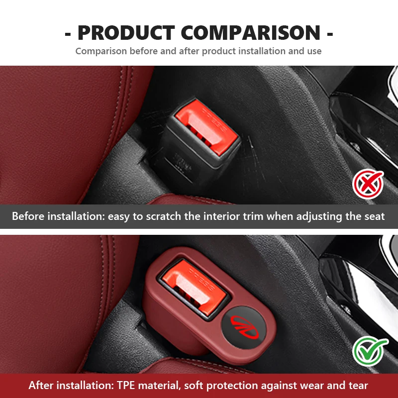 For Mahindra Car Seat Belt Base Buckle Anchor Socket Anti-collision Protection Thar XUV700‌ XUV3XO Scorpio KUV100‌ Roxor‌ Pik Up