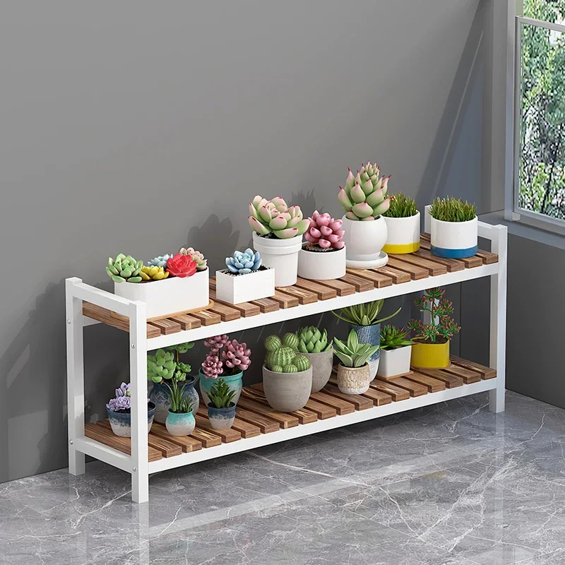 Wood Flower Shelf Plant Shelves Multilayer Balcony Living Room Floor Type Plant Shelves Indoor Flowerpot Furniture