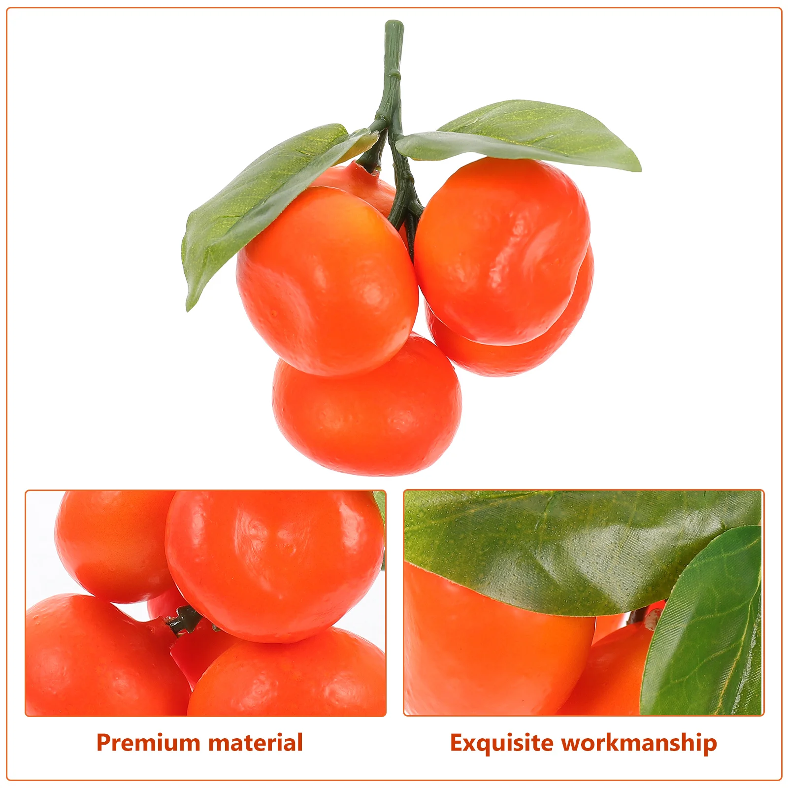 

5pcs Realistic Fake Artificial Simulation Oranges Decorative Fruit Props Plastic Orange Educational Playhouse Cognitive