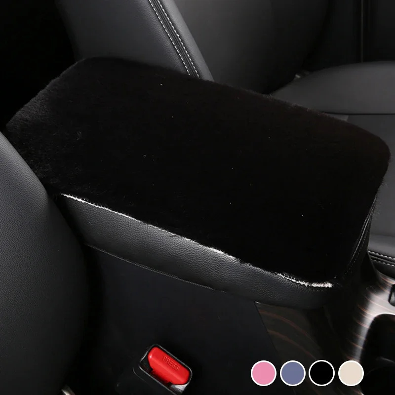 Imitation Plush Car Armrests Box Cushion Universal Auto Center Console Armrest Pads Car Accessories Interior Decoration 4 Colors