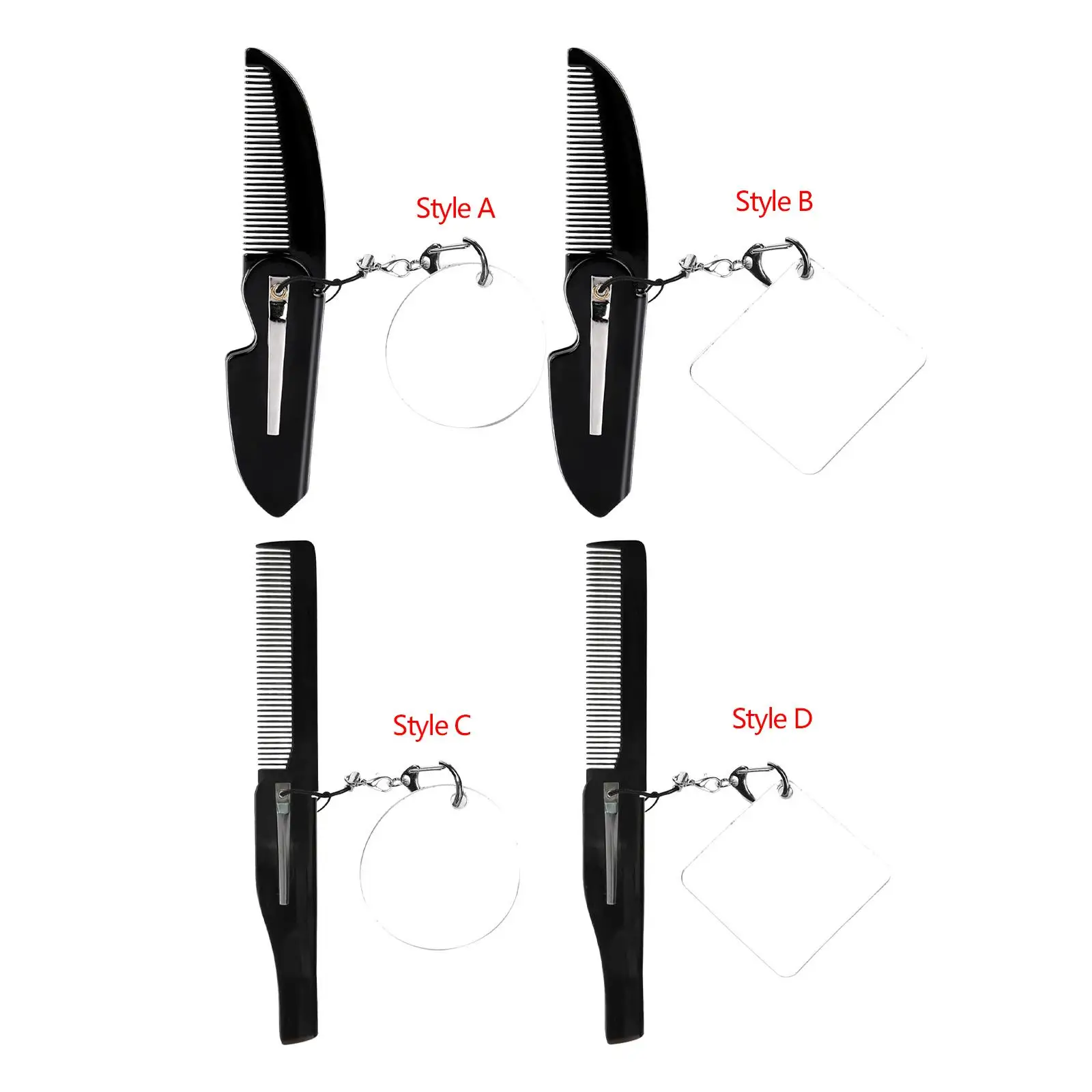 남성 및 여성용 포켓 빗, 키체인, 휴대용 수염 선물, 내구성, 쉬운