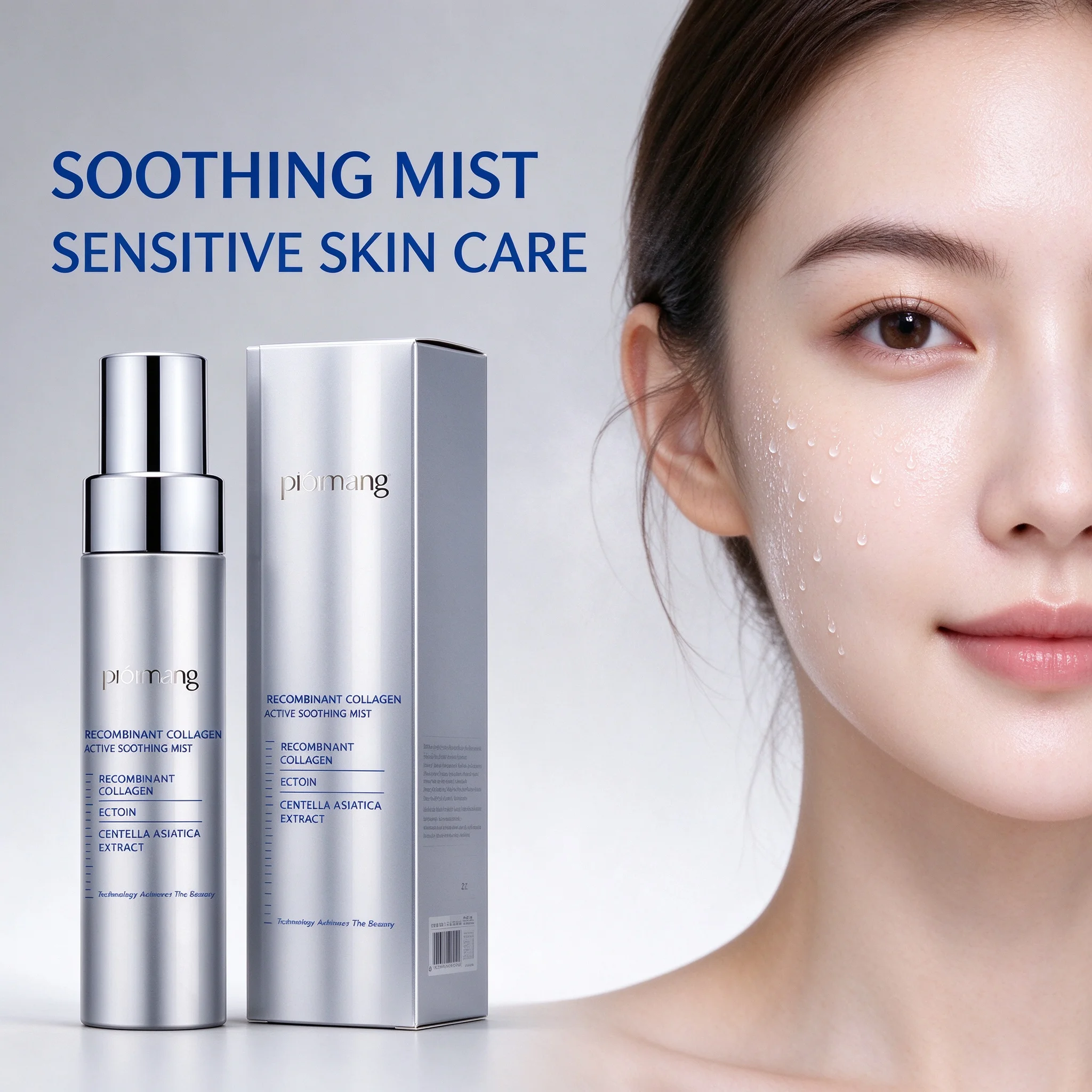 Gentle Calming Facial Mist with Chrysanthellum Indicum Flower Water Recombinant Collagen Ectoin for Sensitive Skin Repair