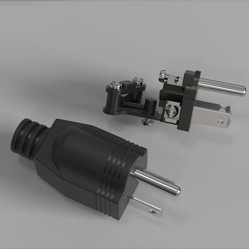 

3pcs Detachable Three Prong Replacement For Extension Cord Electrical Devices Male End Ground Bonding Connector Flat Outlet