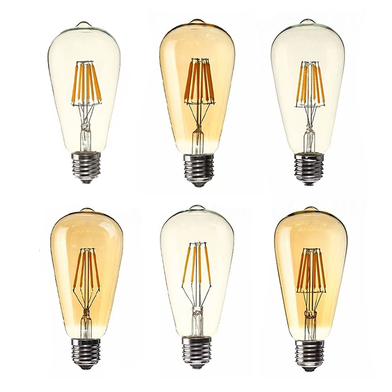 

Регулируемая яркость E27 4 Вт Ретро Винтаж Filament ST64 COB Светодиодная лампа Цвет корпуса: Золотая крышка Цвет света: Золотой Желтый (2200