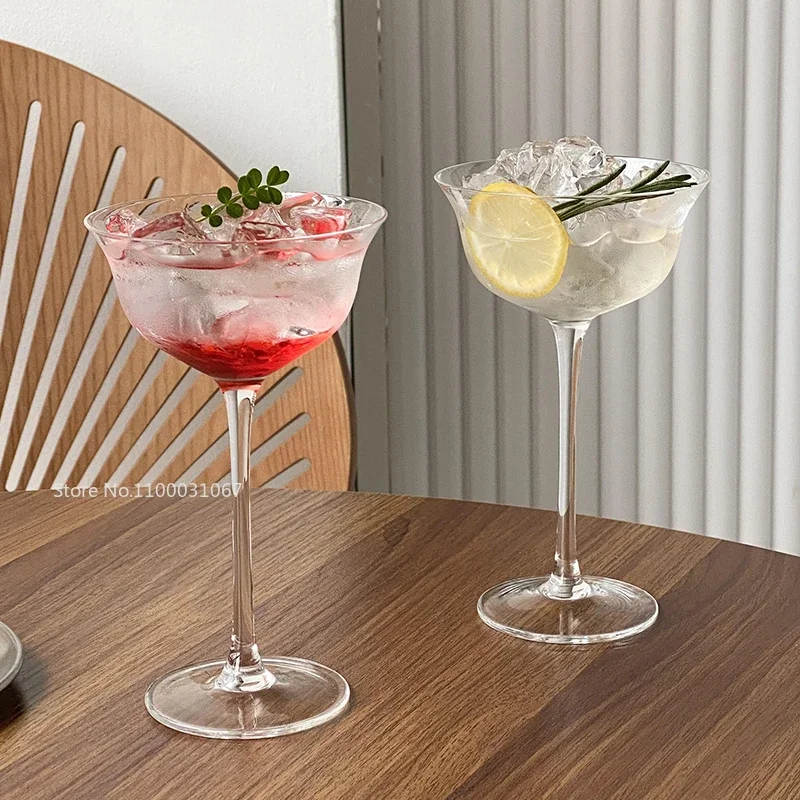 1PC Creative Japanese Kimura Wide Mouth Cocktail Glasses Bar Bartending Martini Champagne Glasses Home Glass Tall Glass