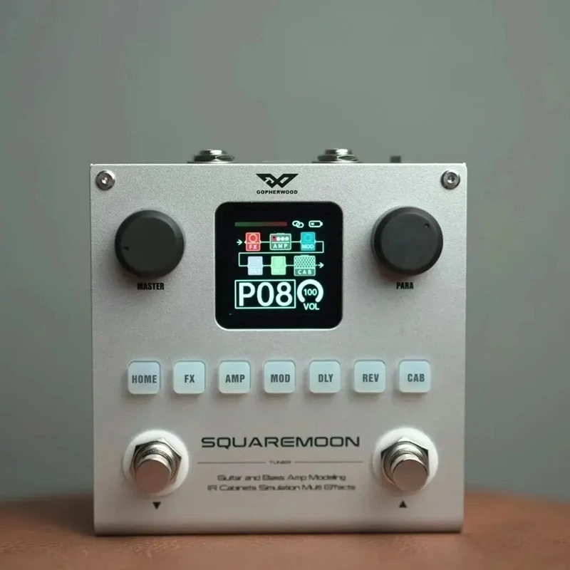 Gopherwood Korean-Made AI Modeling Multi-Effects Processor Wireless App Control 10+ Tonal Presets for Guitar/Bass