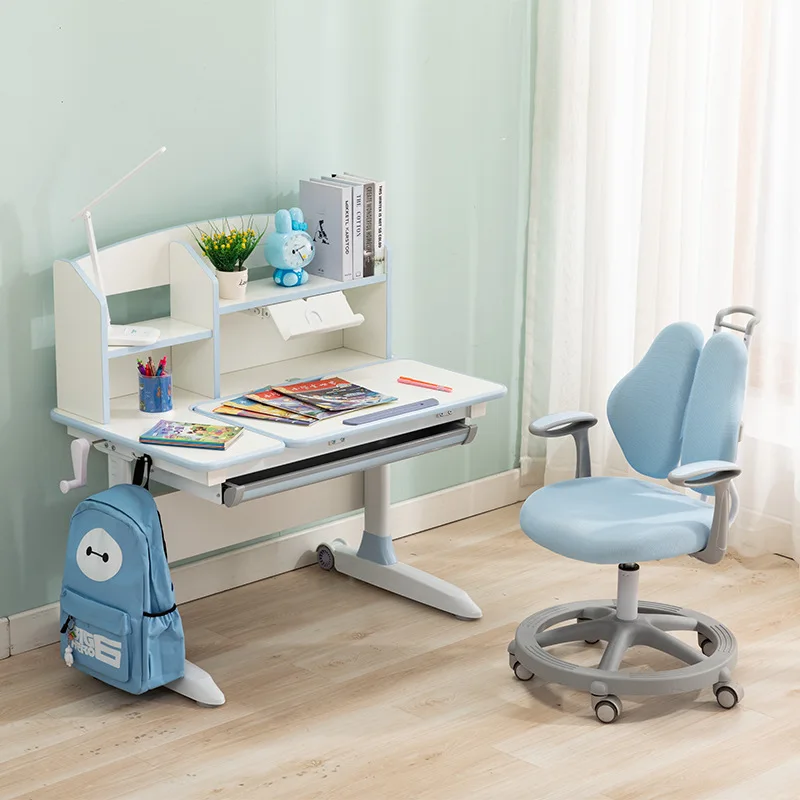 Kinderstudietafel voor thuisgebruik Houdingscorrectie Multifunctioneel hefleerbureau met lade Studiestoel