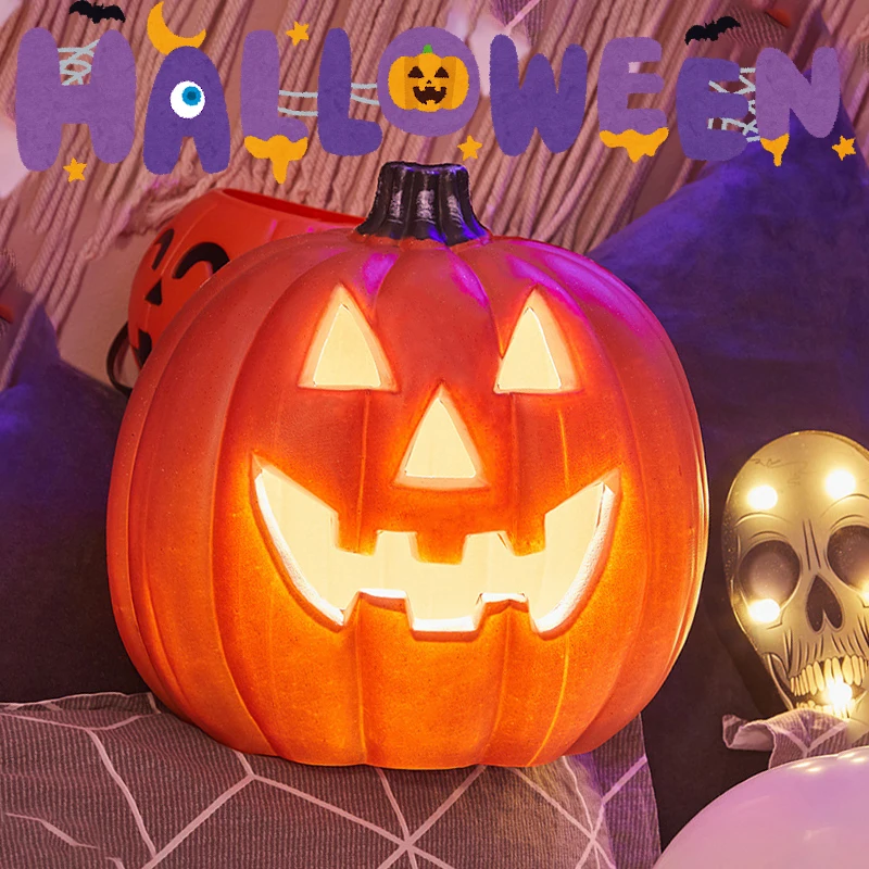 Halloween Pumpkin Led Lamp Creative Lantern Decoration Flashing Ghost Festival Glowing Shopping Park Indoor Garden Decorat Props