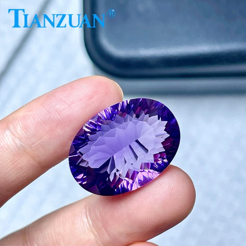 

Natural Amethyst Intense Purple Color Oval Shape Brilliant Cut Loose Gem Stone with GRC Certified