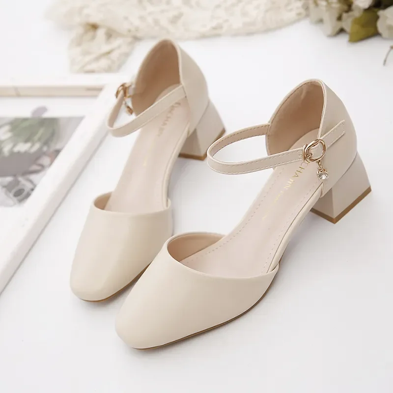 Cresfimix Zapatos De Mujer Women Sweet Pointed Toe Bow Tie Buckle Strap High Heel Shoes Lady Cool Brown Office Party Pumps A7047