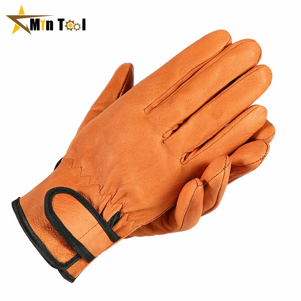 Leather Workers Work Welding Safety Protection Garden Motorcycle Driver Wear-Resistant Gloves Garden Tool