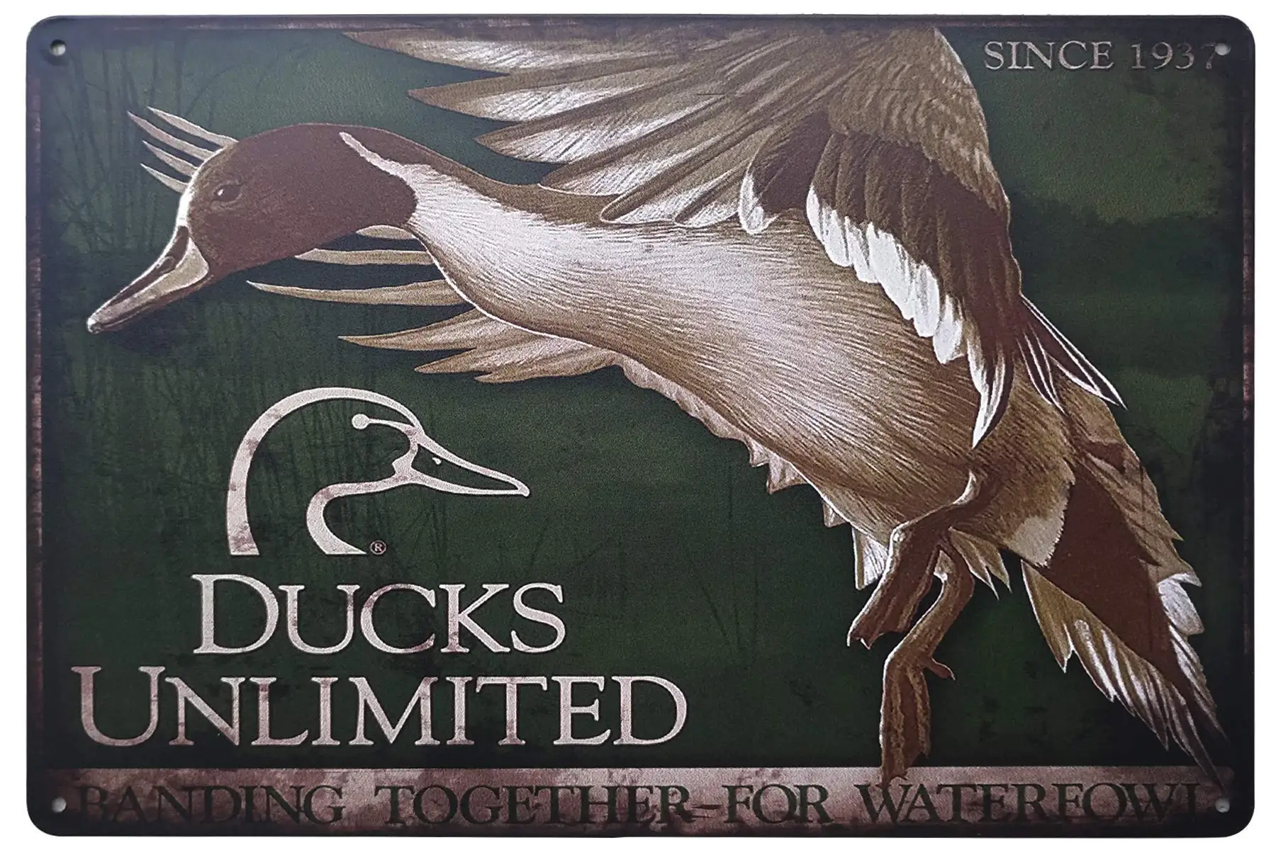 Farm Tin Logo Retro Farm Duck Unlimited Placard Farm Farm Supermarket Outdoor Metal Sign Hut Wall Decoration Wall Hanging 12x8 I