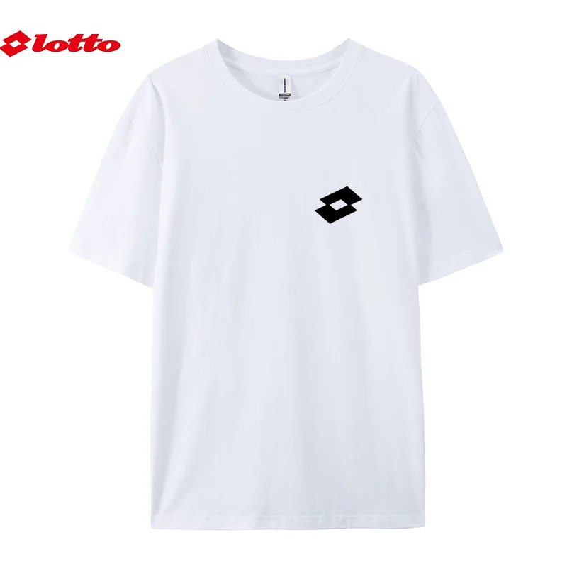 Embroidered LOTTO 100% Cotton Summer New Style Hot Selling Anti-pilling O-neck T-shirt High-quality Fashion Casual Sports Top