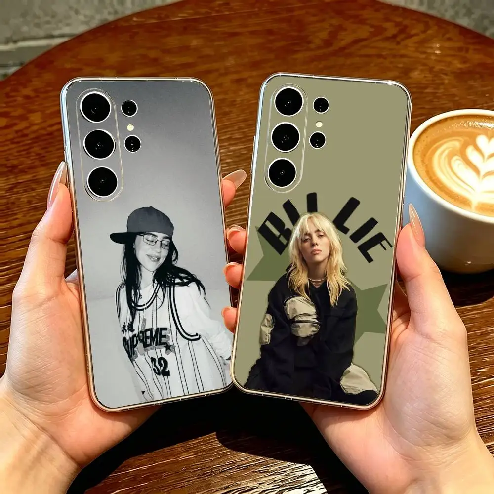 Pop Singer B-Billie Eilish Phone Case For Samsung S25,S24,S21,S22,S23,S30,Ultra,S20,Plus,Fe Transparent Cover
