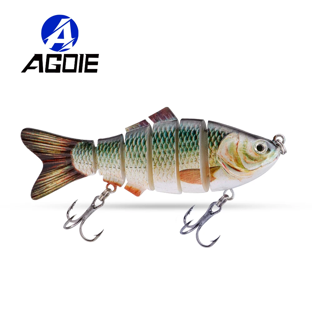 

Agoie 10cm 20g Artificial Bait Fishing Lures Multi Jointed Swimbaits Slow Sinking Bionic Wobbler Lures for Pike Bass Trout