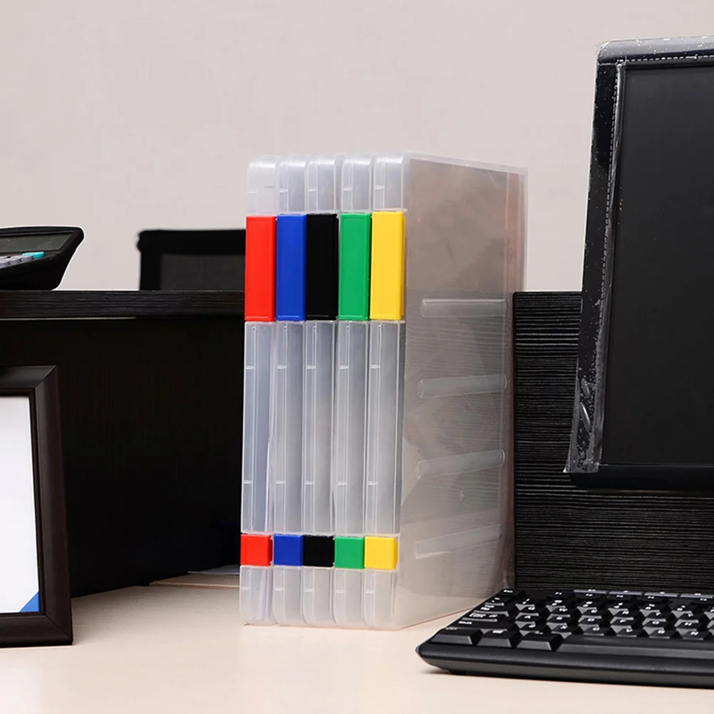 Caja de almacenamiento de carpetas de archivos A4, estuche ganizer de documentos portátil para oficina, hogar, escuela, caja de archivo de papel de plástico, 4 Uds.