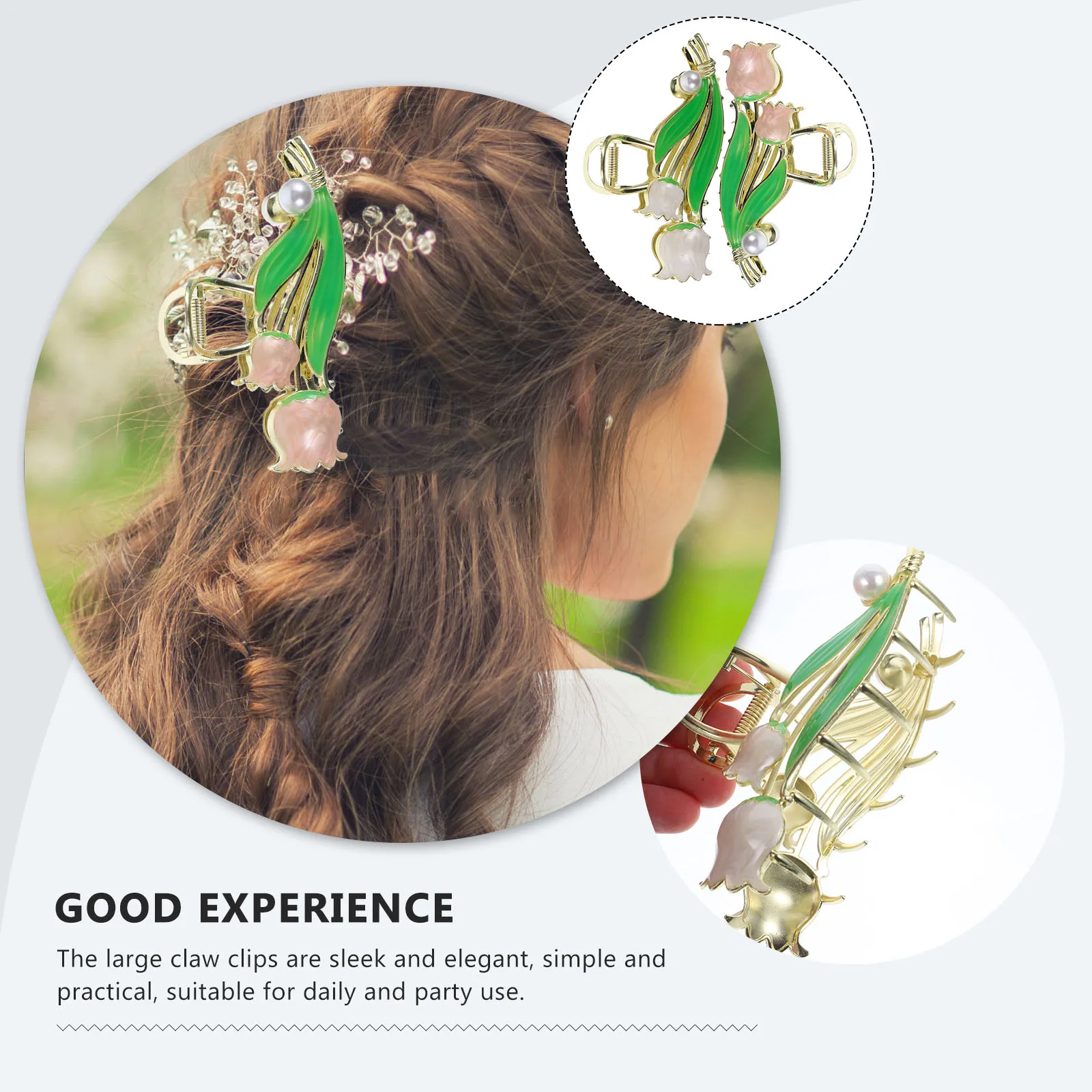 

Tulip Hair Clip Flower Metal Claw Clamp Floral Clips Claws for Thick Clamps Barrettes